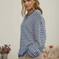 Henley Striped Sweater