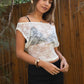 Lace Off The Shoulder Soft Draped Fit Top