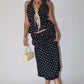 Polka Dot Halter Top with Tie Back