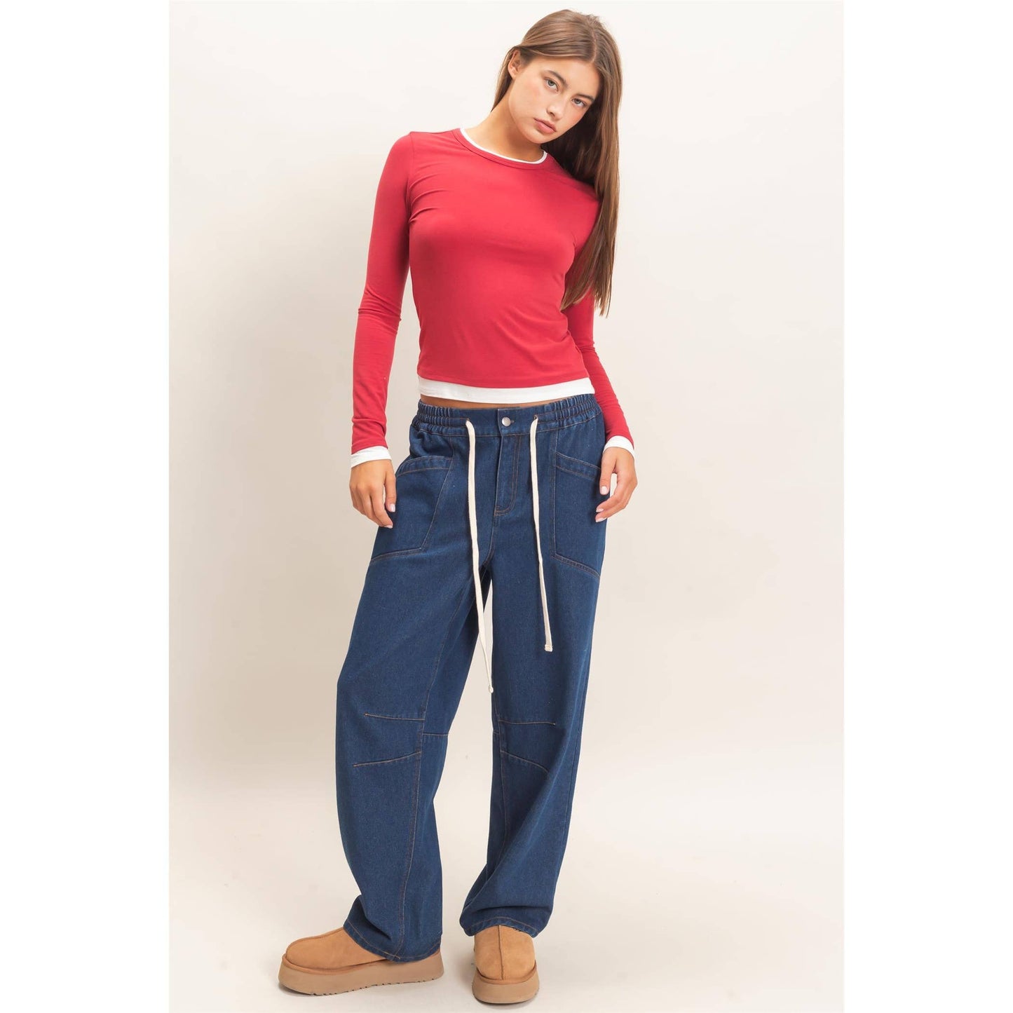 Layered Effect Long Sleeve Top