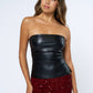 PU Ruched Tube Top