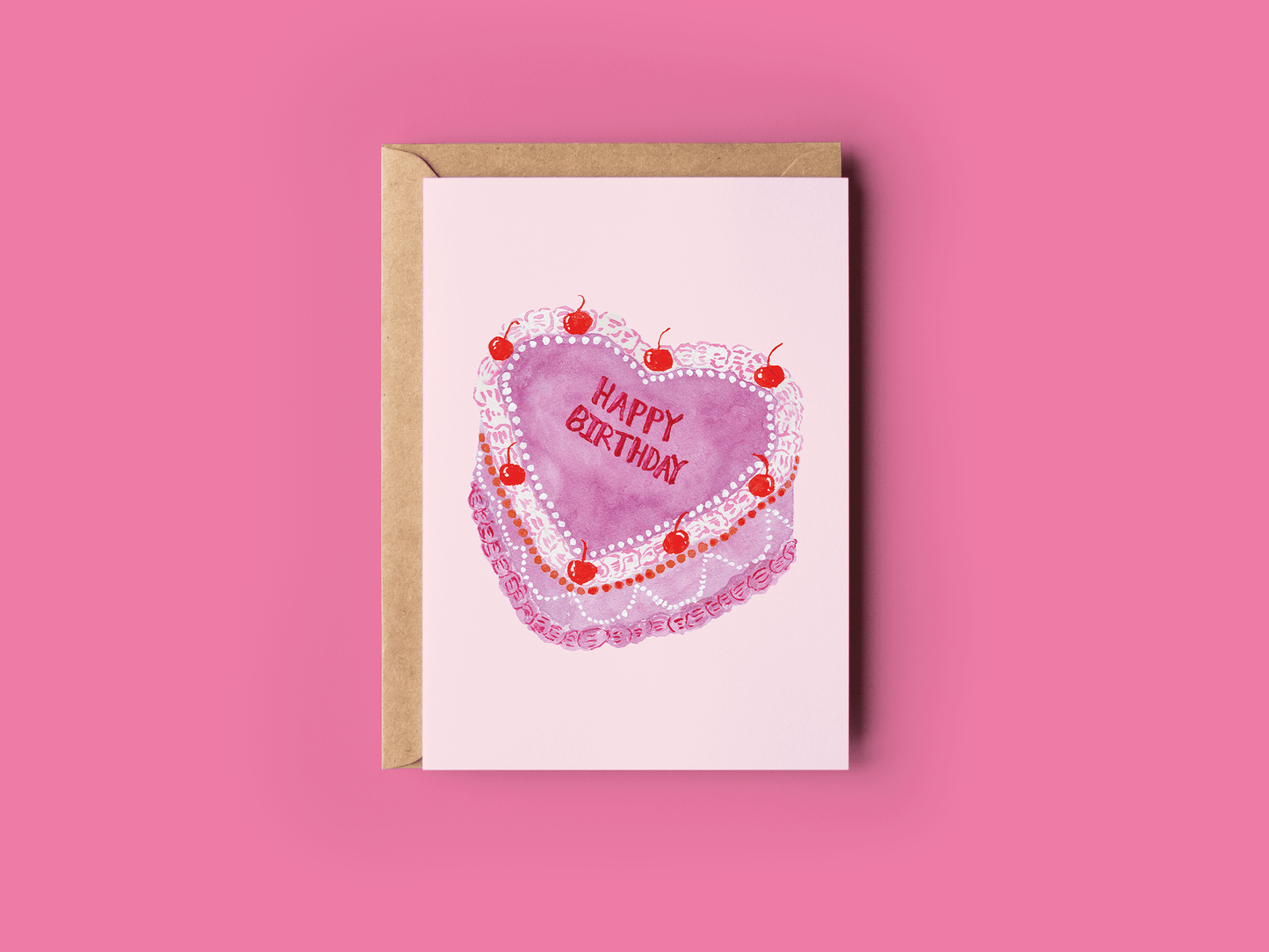 I Heart Birthdays Cake Greeting Card