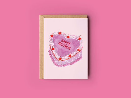 I Heart Birthdays Cake Greeting Card