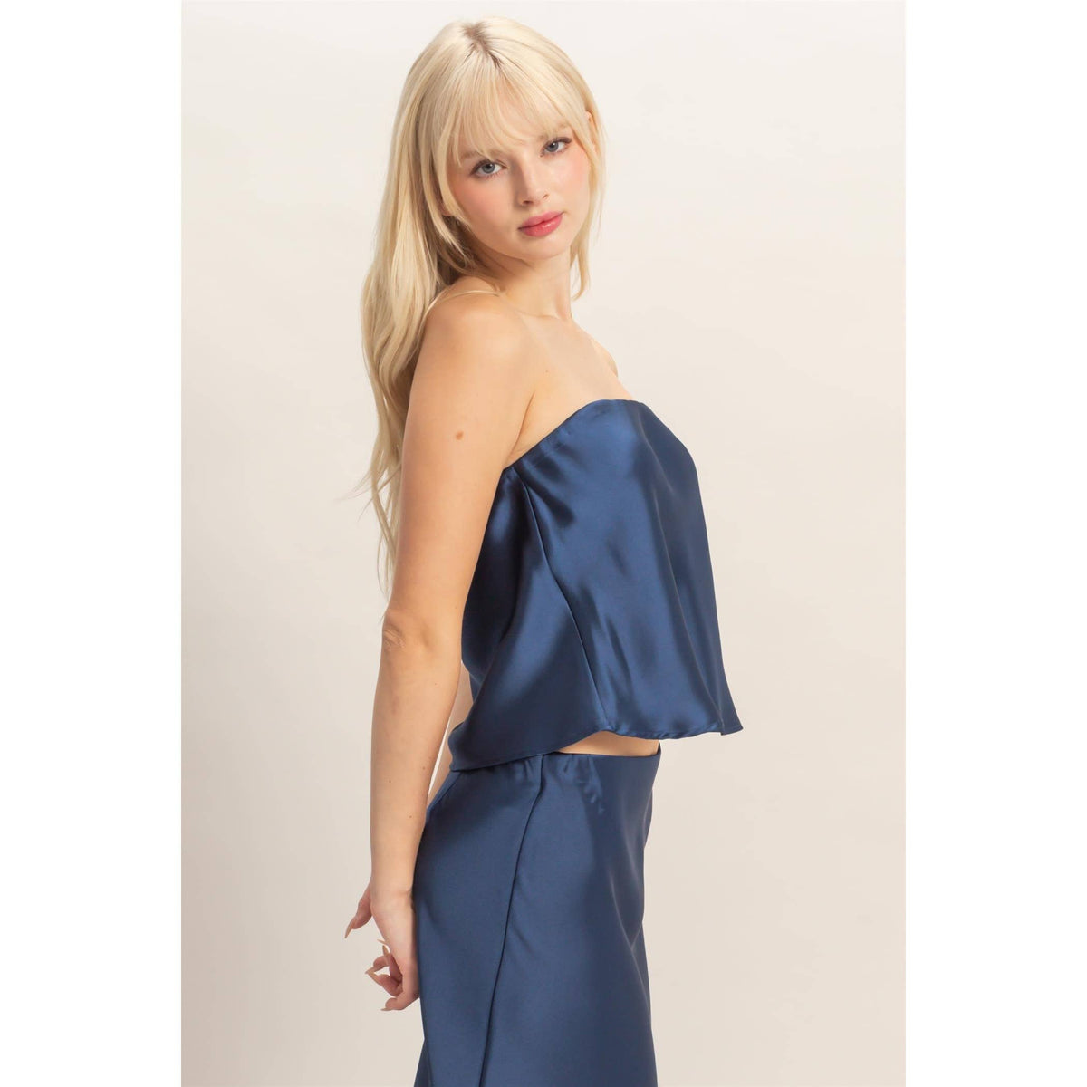 Satin Strapless Tube Top