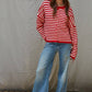 Knit Sweater Striped Button Down Cardigan