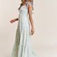 Empire Neck Line Floral Tiered Maxi Dress