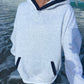 Pearl Grey Navy Blue Polka Dot Hoodie