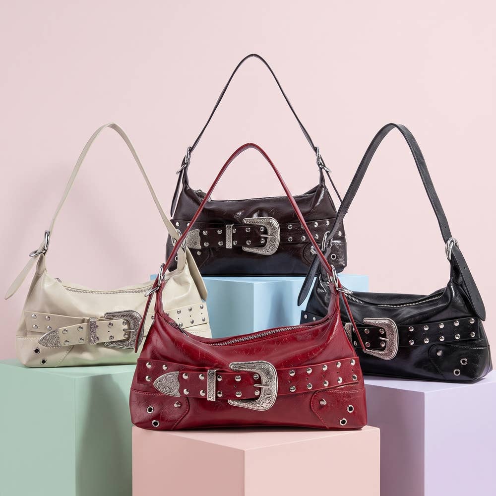 Studded Western Buckle Bag