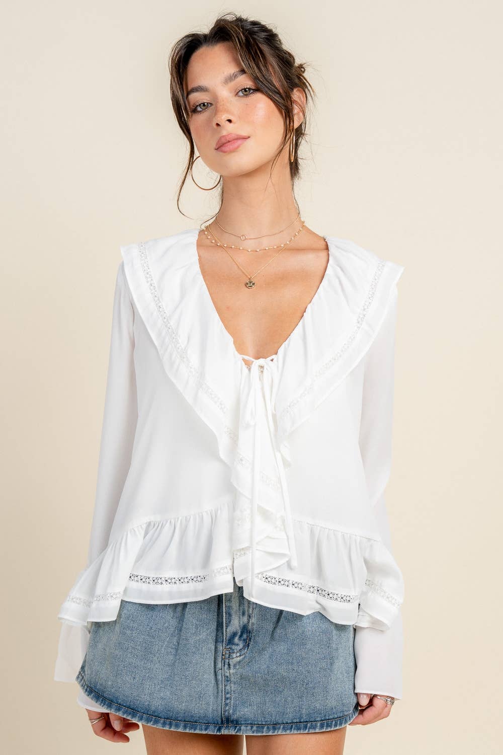 BOHO TRUMPET SLEEVE BLOUSE
