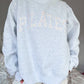 Pearl Grey Mockneck Pilates Embroider Sweatshirt