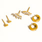 Anouk 18K Gold Non-Tarnish Hearts, Hoops &CZ Earring