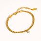 Indy 18K Gold Non-Tarnish Charm Braided Bracelet
