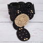 Embroidered Floral Buckle Vegan Leather Belt