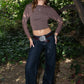 MARCELLE Asymmetric Slouchy Long Sleeve Top