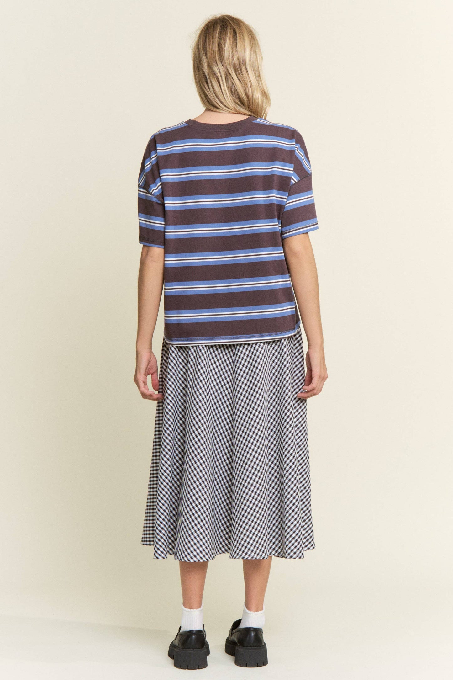 Stripe Oversized Short Sleeve Top