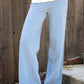 BRISA French Terry Stripe Foldover Pants