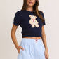 Short Sleeve Teddy Bear Top