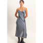 Satin V-Neck Slip Dress