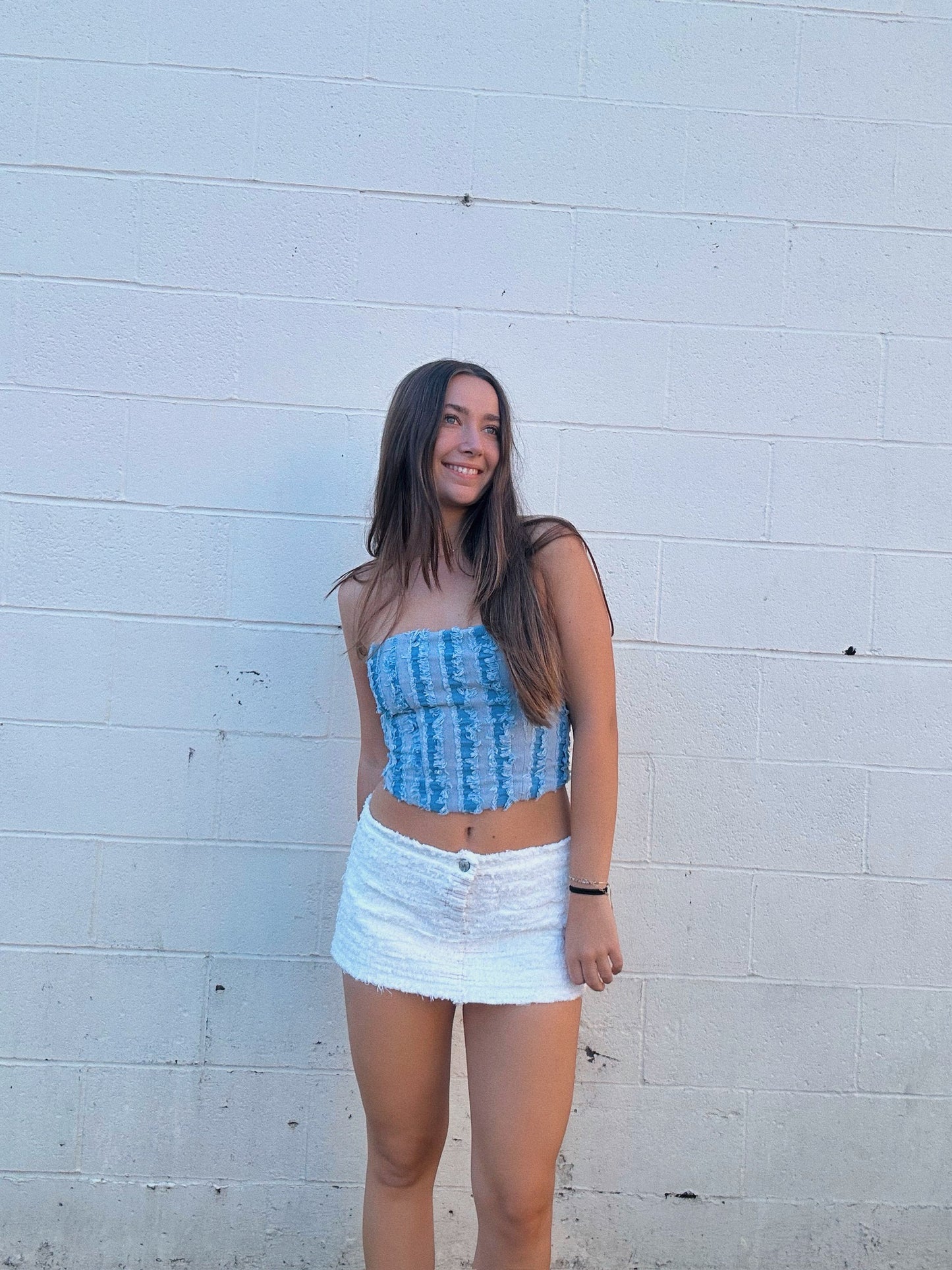 Distressed Denim Top