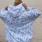 Blue Floral Hoodie
