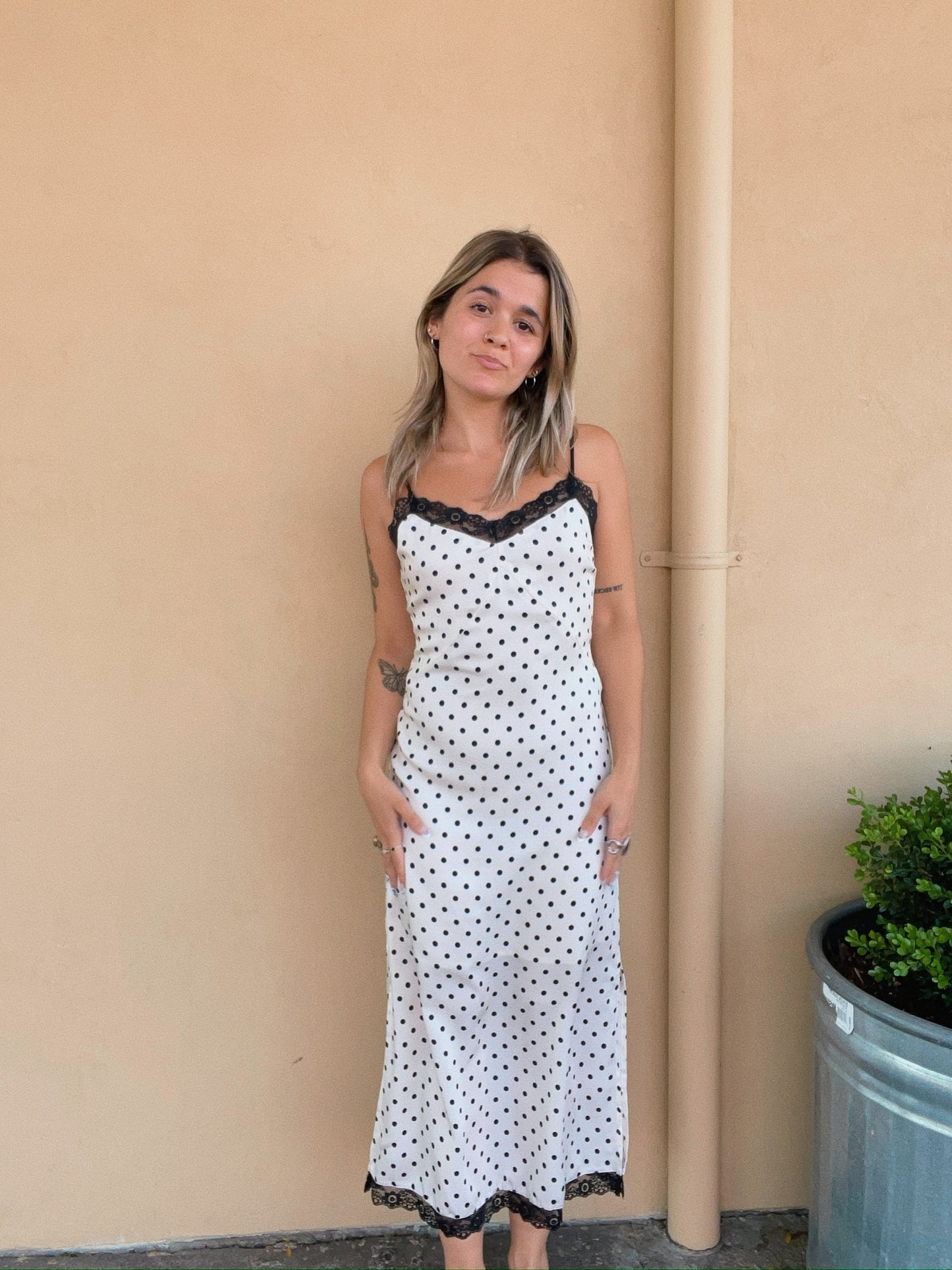 Satin Polka Dot Dress