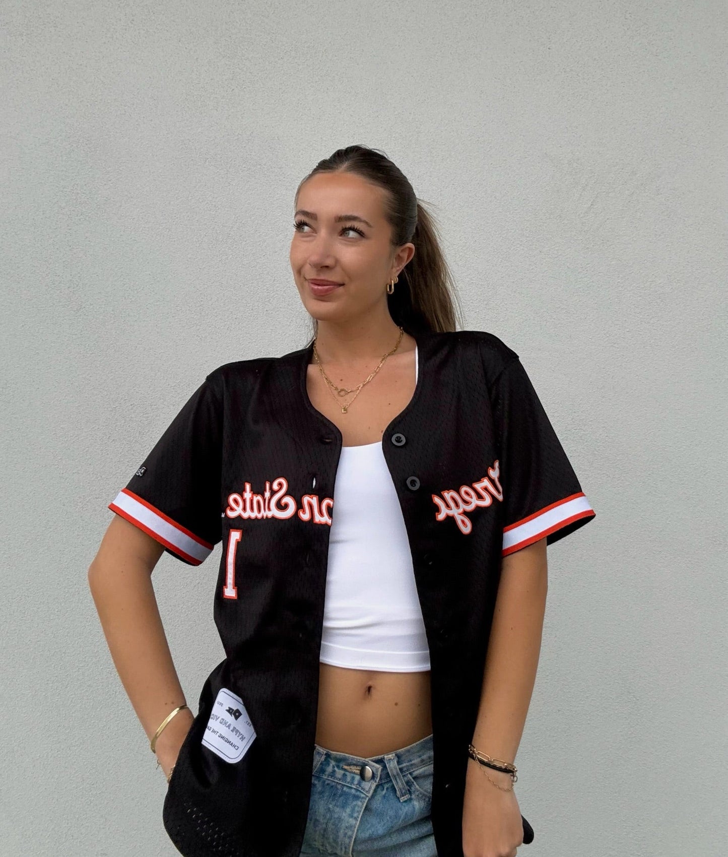 Black OSU #1 Baseball Jersey