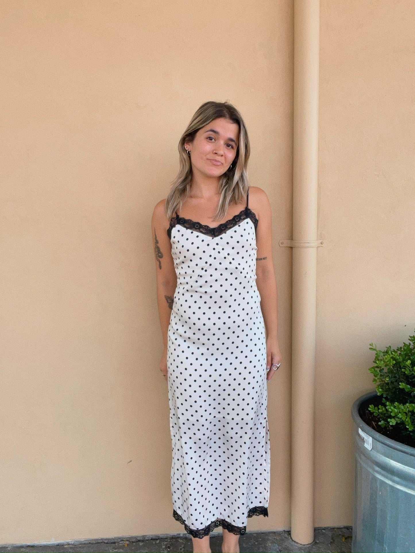 Satin Polka Dot Dress