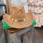 Blue Straw Western Hat