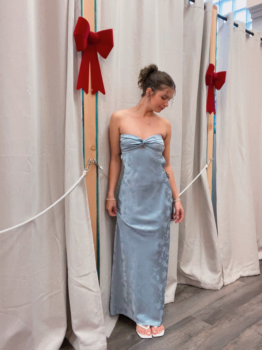 Blue Floral Long Dress