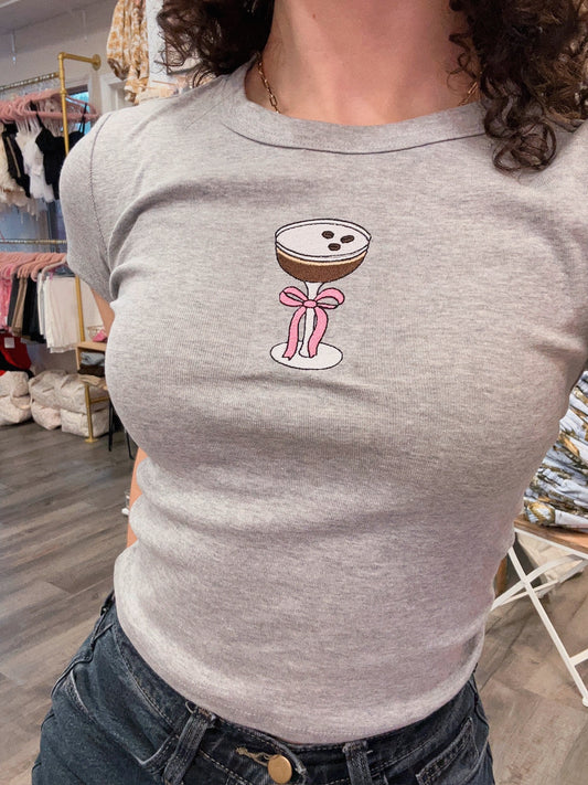 Embroidery Espresso Martini Baby Tee