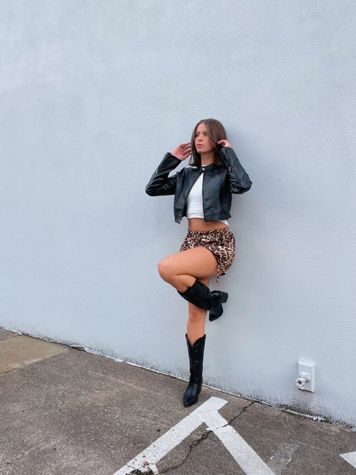 Basic Cropped Moto Jacket