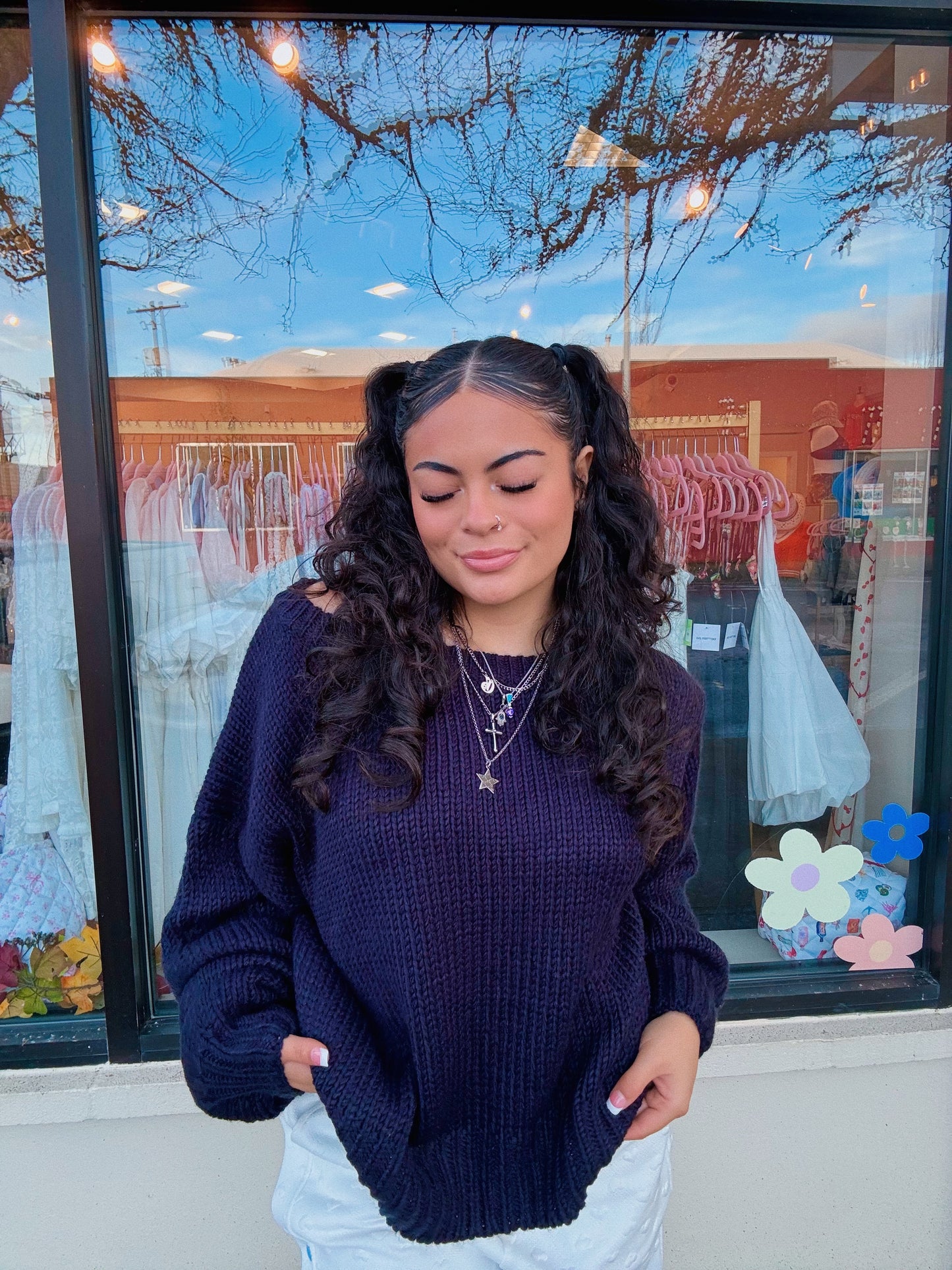 Off The Shoulder Oversized Sweater