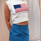 Flag Cropped Sweater Vest