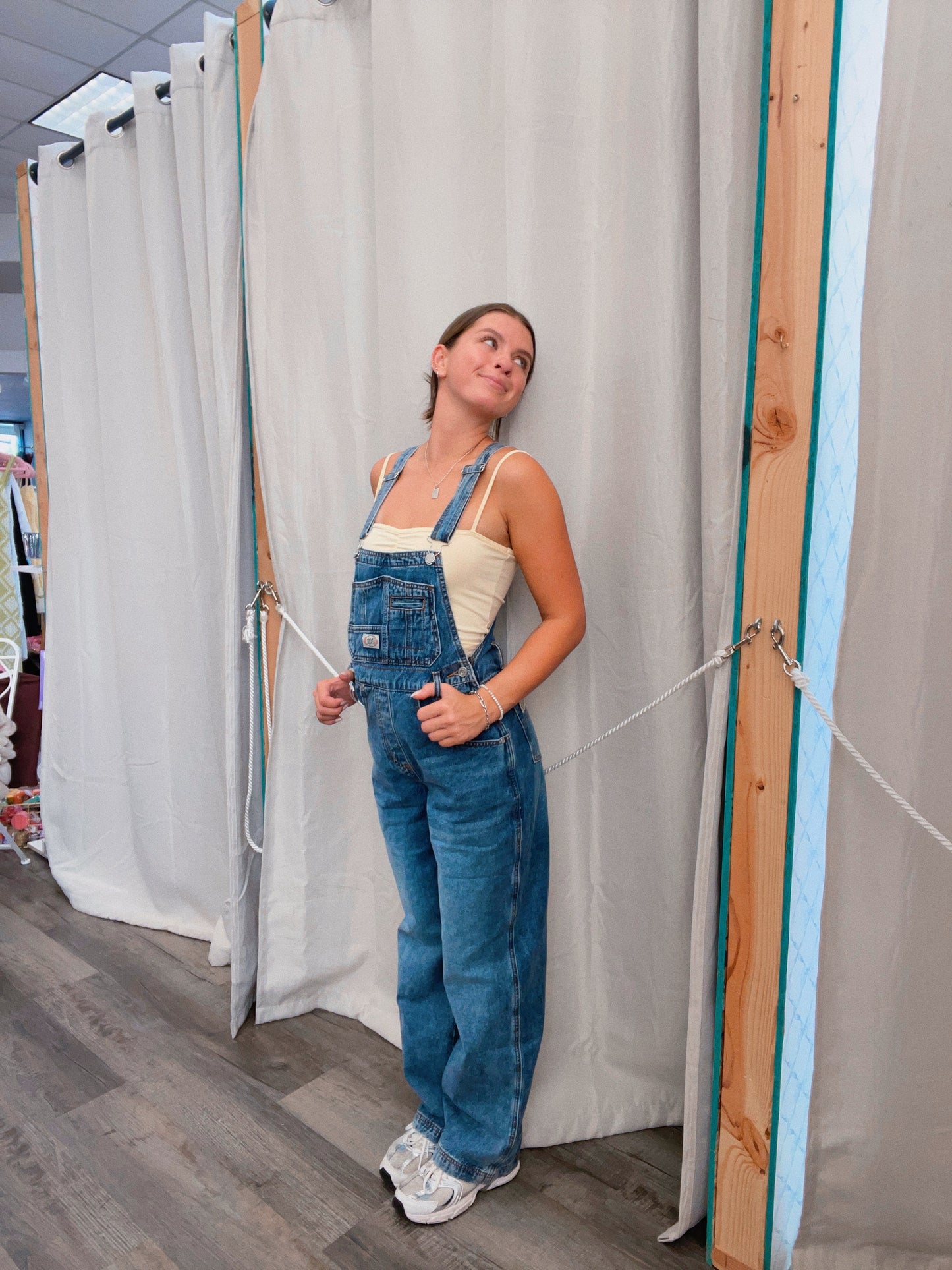 Medium Wash 90's Denim Twill Overalls