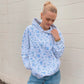 Blue Floral Hoodie