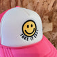 Hot Pink Smiley Trucker Hat