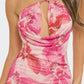 Pink Flower Halter Dress