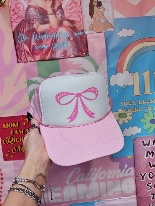 Bow Pink Trucker Hat