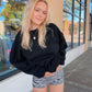 Black Striped Mini Shorts