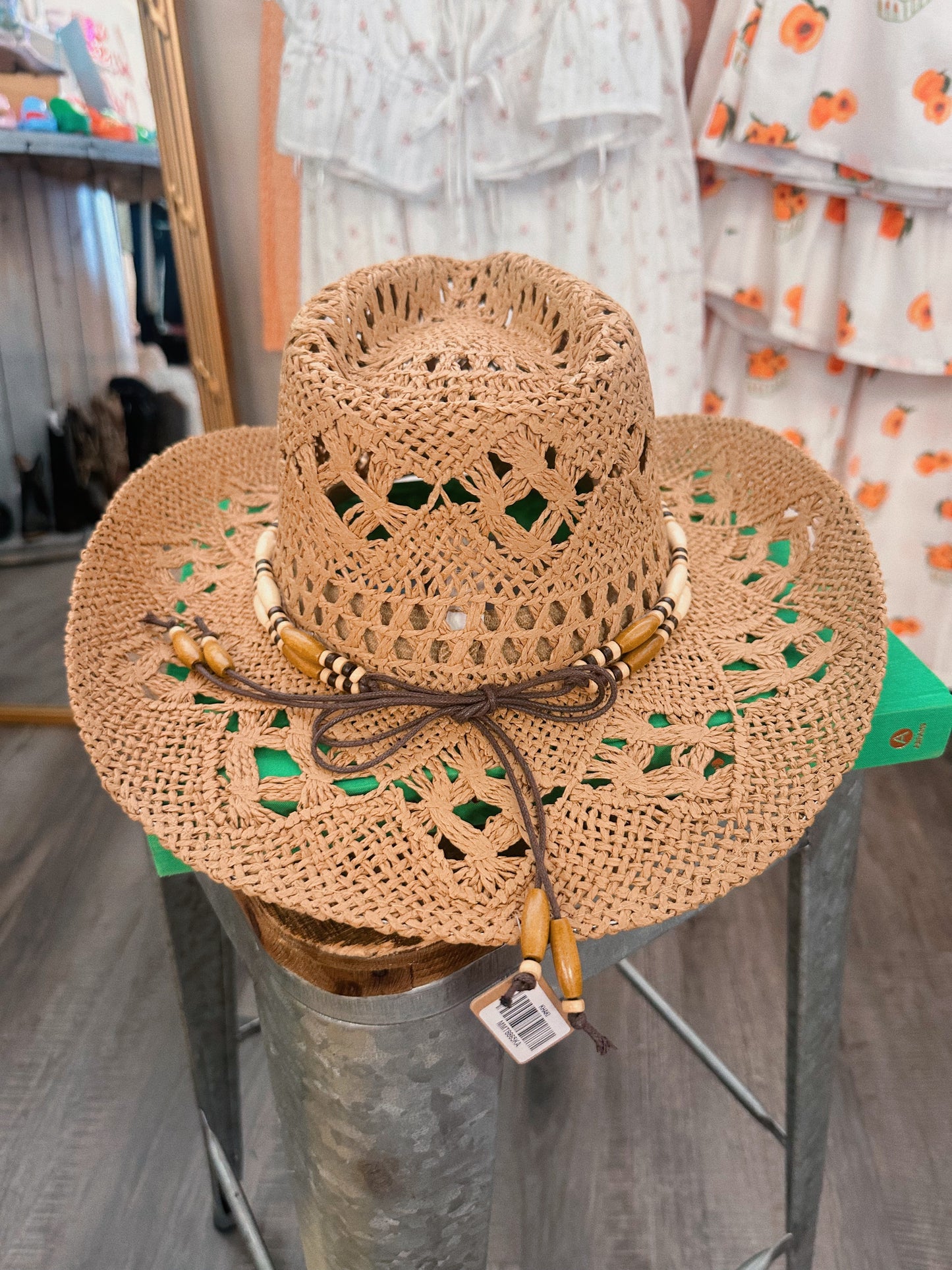 Blue Straw Western Hat