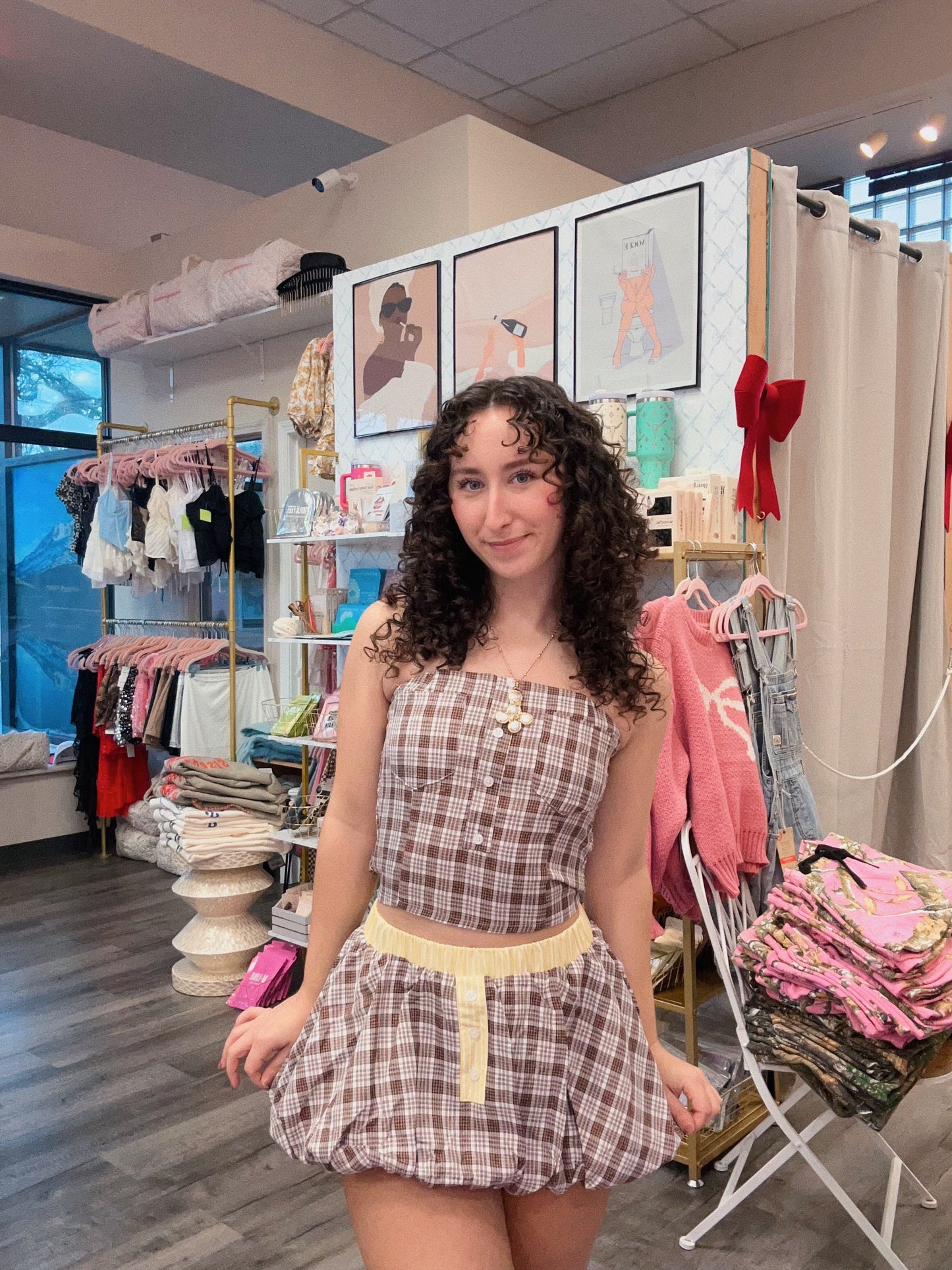 Checkered Tube Top