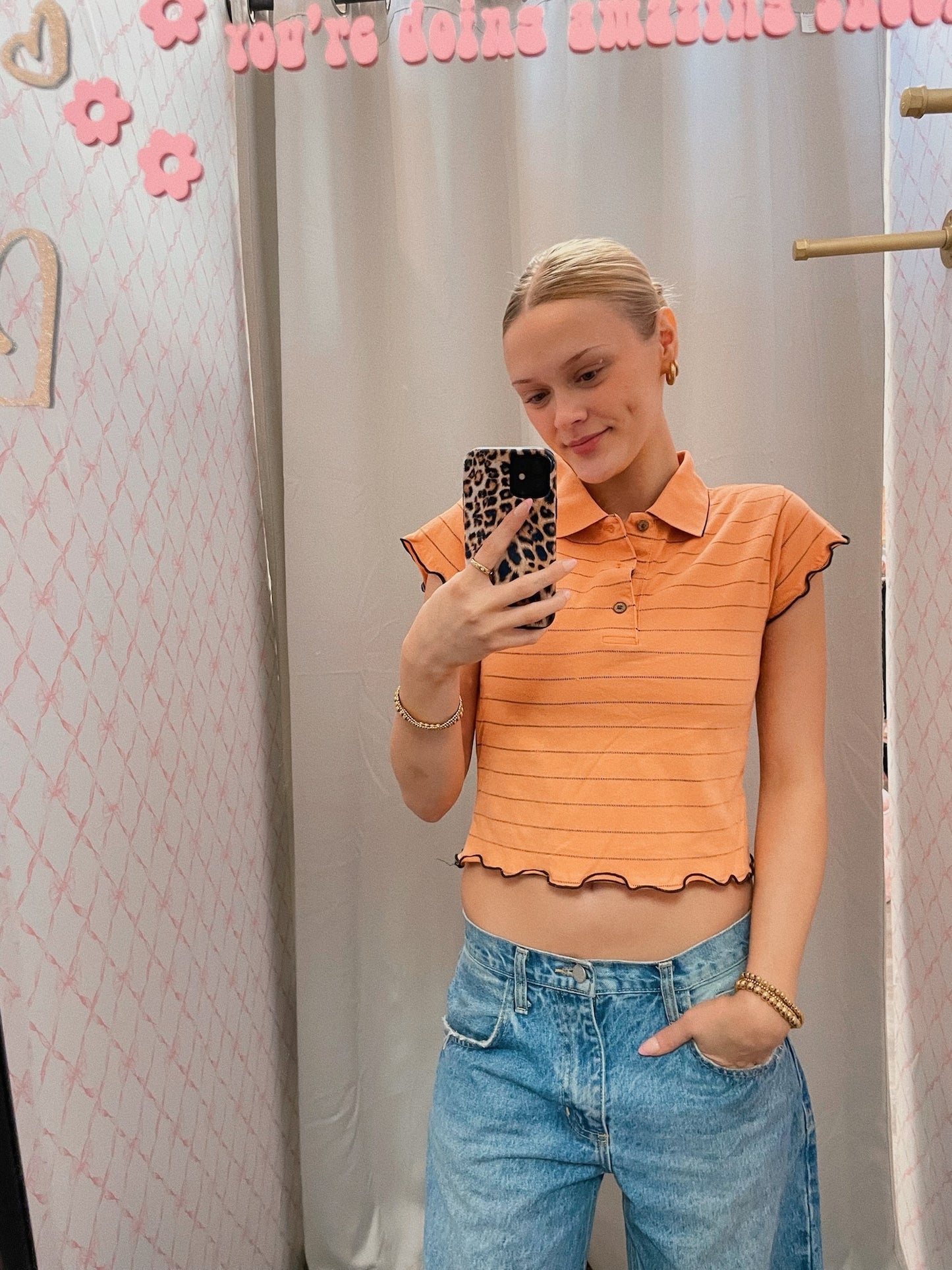 Orange Polo Style Vintage Tee