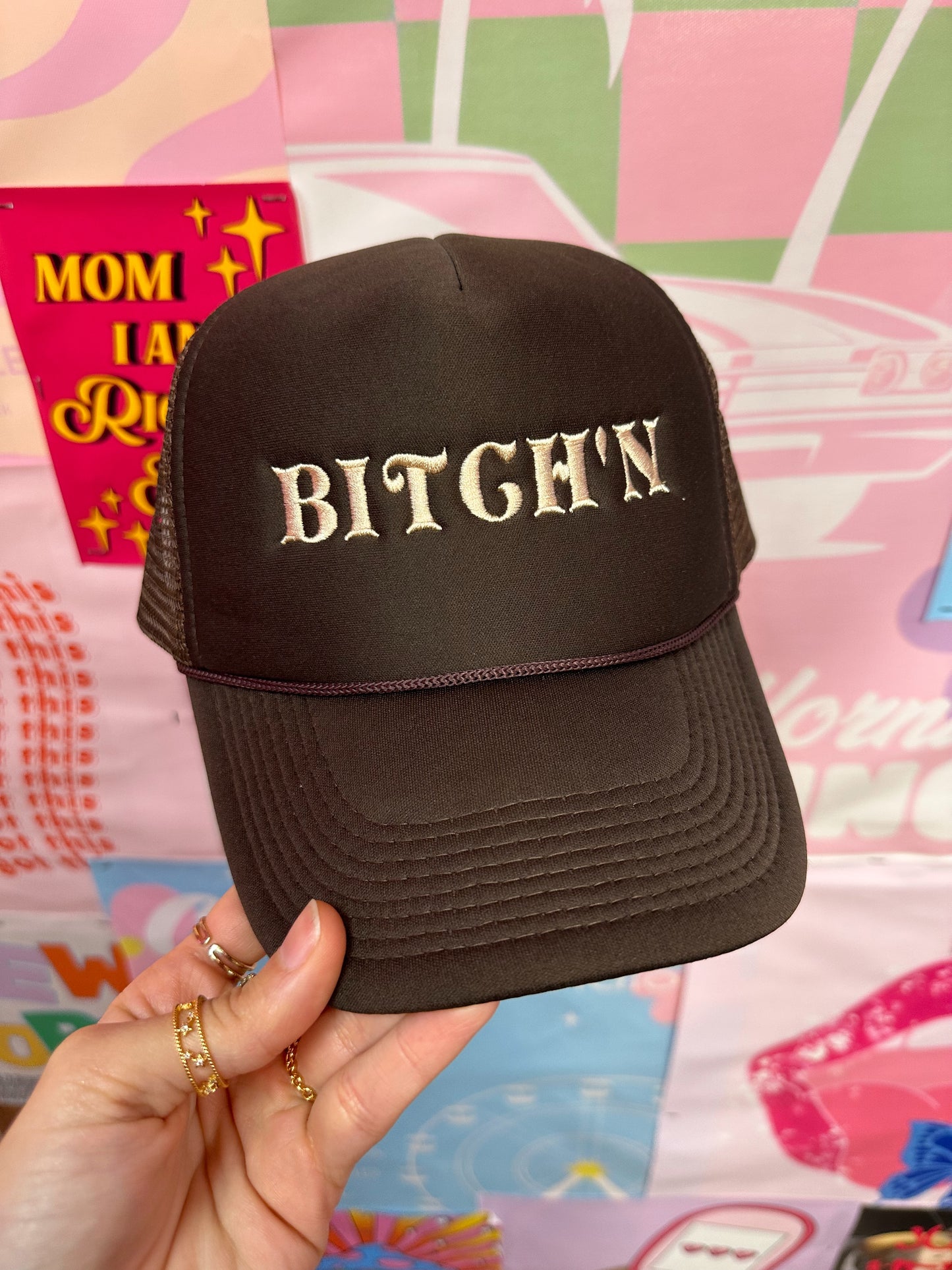 Bitch'n Trucker Hat: Brown/Tan