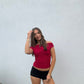 Ruched Drop Shoulder Top