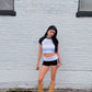 Black OSU Foldover Shorts