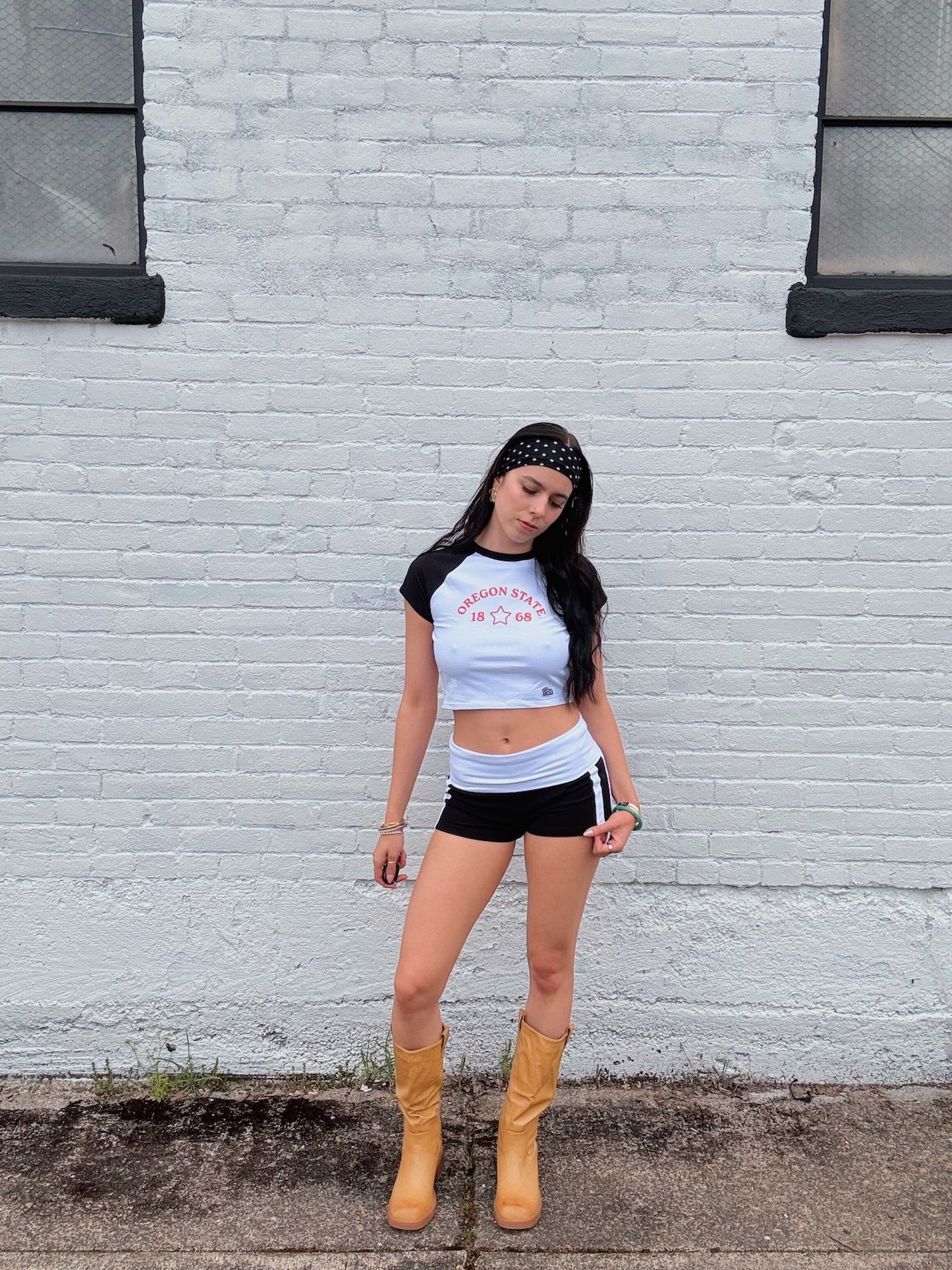 Black OSU Foldover Shorts