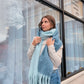 Cozy Two Tone Tassle Scarf