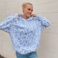 Blue Floral Hoodie