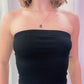 Black Ribbed Bandeau