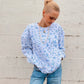 Blue Floral Crewneck